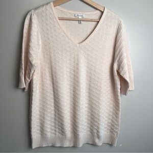 Ella Moss Women's V-Neck Sweater in Light Pink Size Large EUC